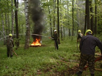 12:30 В Шумерлинском районе прошло учение по теме: «Тушение пожаров в лесных массивах»